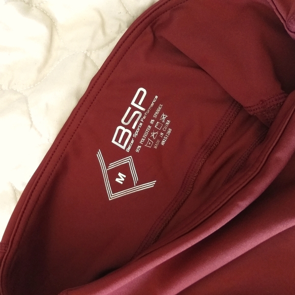 BSP Maroon Leggings w/ Pockets - Picture 2 of 4